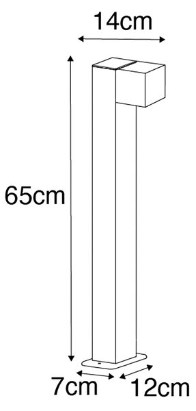 Okos álló kültéri lámpa fekete 65 cm IP44 WiFi-vel GU10 - Baleno