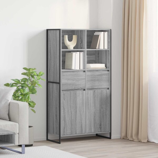 VidaXL Széf fiókkal 2 pcs Szürke Sonoma 81 x 36 x 150.5 cm Faanyag