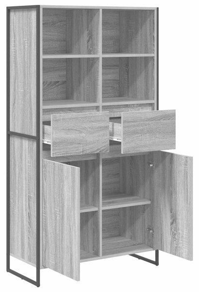 VidaXL Széf fiókkal 2 pcs Szürke Sonoma 81 x 36 x 150.5 cm Faanyag