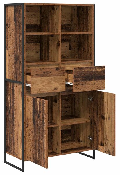VidaXL Széf fiókkal 2 pcs Öreg fa 81 x 36 x 150.5 cm Faanyag