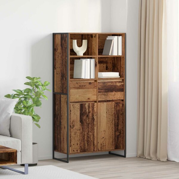 VidaXL Széf fiókkal 2 pcs Öreg fa 81 x 36 x 150.5 cm Faanyag
