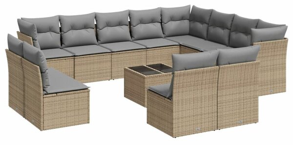 VidaXL Polyrattan Kerti Ülőgarnitúra - 13 részes - Bézs