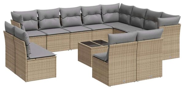 VidaXL Polyrattan Kerti Ülőgarnitúra - 13 részes - Bézs