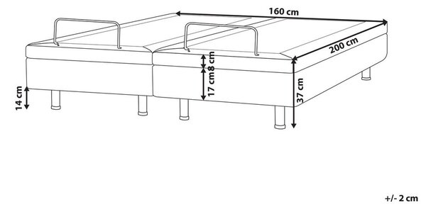 Állítható ágy fejtámla nélkül CASTELLAN 160 x 200 cm Bézs