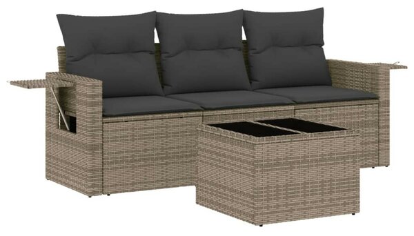 VidaXL Polyrattan Kerti Ülőgarnitúra - 4 részes - Szürke