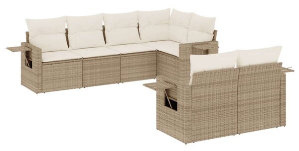 VidaXL Polyrattan Kerti Ülőgarnitúra - 7 részes - Bézs