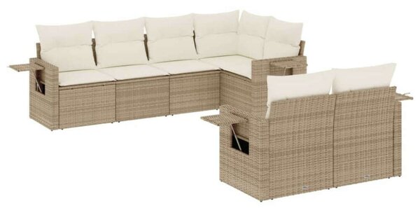 VidaXL Polyrattan Kerti Ülőgarnitúra - 7 részes - Bézs