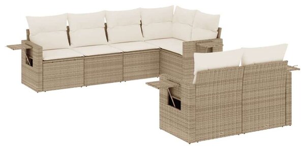 VidaXL Polyrattan Kerti Ülőgarnitúra - 7 részes - Bézs