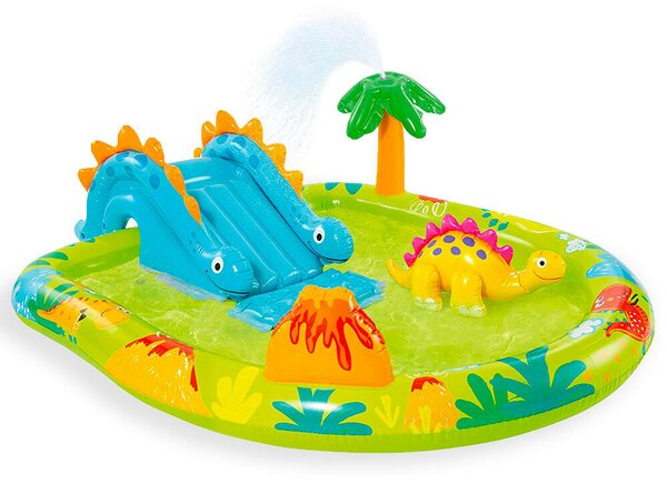 Intex 191x152x58cm felfújható Medence (57166NP) - Dínó - zöld-kék