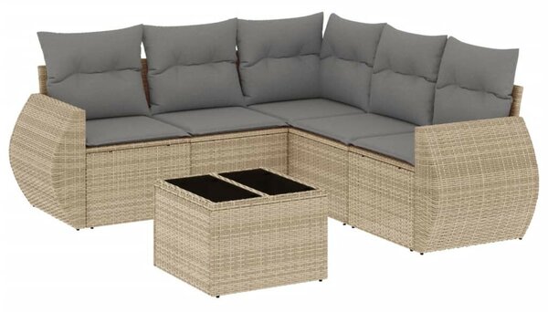 VidaXL Polyrattan Kerti Ülőgarnitúra - 6 részes - Bézs