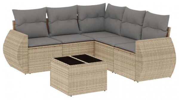 VidaXL Polyrattan Kerti Ülőgarnitúra - 6 részes - Bézs