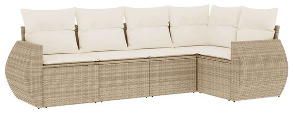 VidaXL Polyrattan Kerti Ülőgarnitúra - 5 részes - Bézs