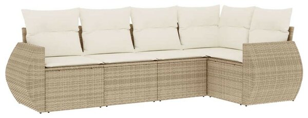 VidaXL Polyrattan Kerti Ülőgarnitúra - 5 részes - Bézs