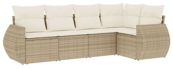 VidaXL Polyrattan Kerti Ülőgarnitúra - 5 részes - Bézs