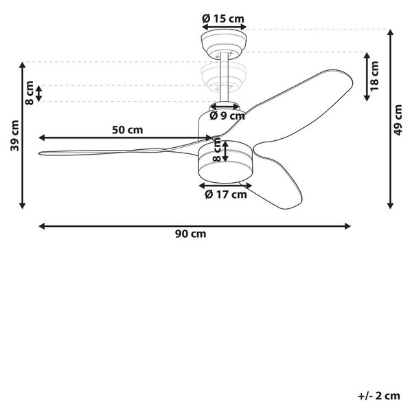 Mennyezeti ventilátor világítással ANDERSON Távirányítóval LED Világosbarna