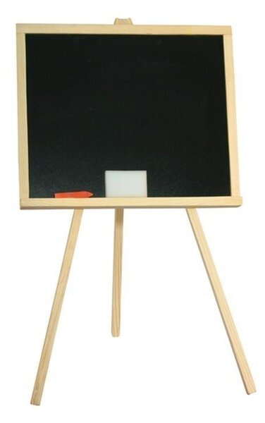 Krétás tábla, támogatás rögzítés, 83.5x49 cm, fekete, fa keret