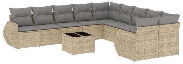 VidaXL Polyrattan Kerti Ülőgarnitúra - 11 részes - Bézs