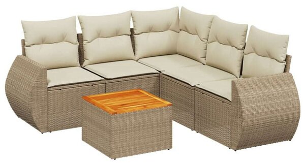 VidaXL Polyrattan Kerti Ülőgarnitúra - 6 részes, Bézs