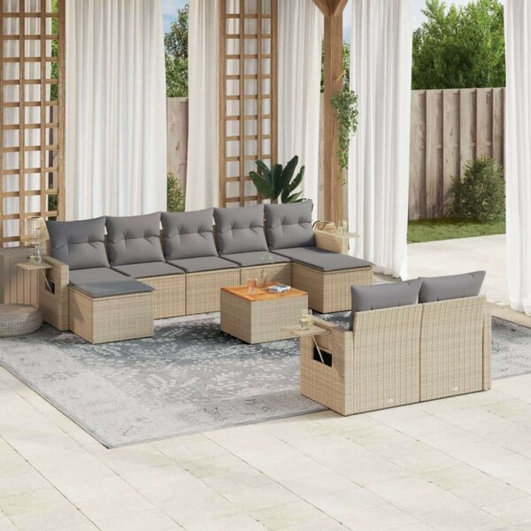 VidaXL Polyrattan Kerti Ülőgarnitúra - 10 részes