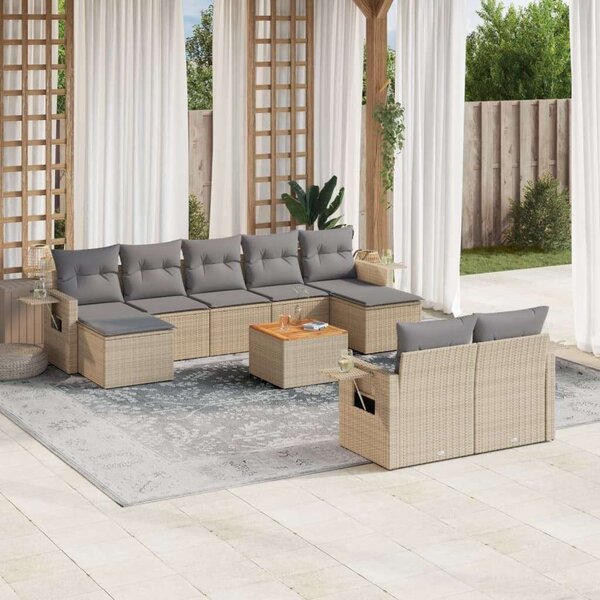 VidaXL Polyrattan Kerti Ülőgarnitúra - 10 részes