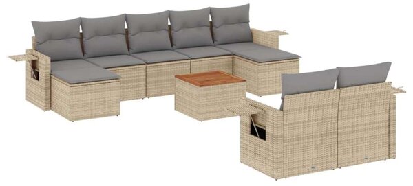 VidaXL Polyrattan Kerti Ülőgarnitúra - 10 részes