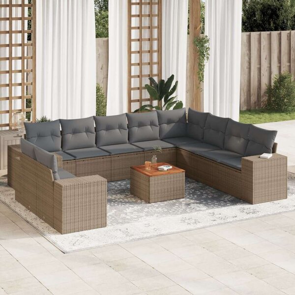 VidaXL Polyrattan Kerti Ülőgarnitúra - 11 részes - Bézs