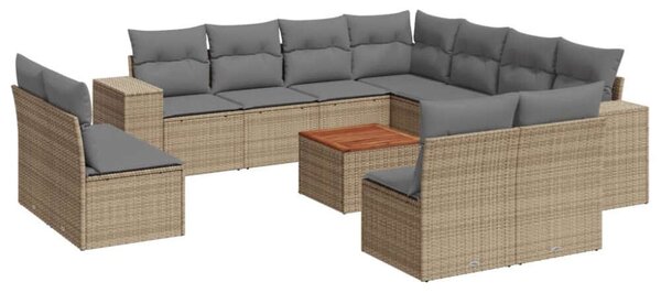 VidaXL Polyrattan Kerti Ülőgarnitúra - 12 részes - Bézs
