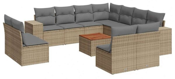 VidaXL Polyrattan Kerti Ülőgarnitúra - 12 részes - Bézs