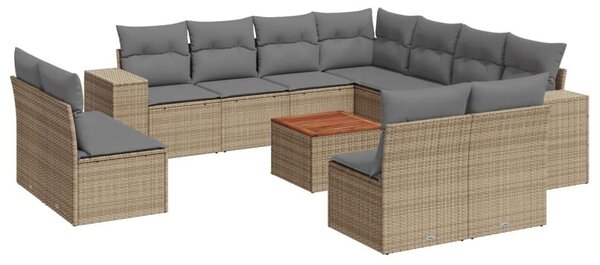 VidaXL Polyrattan Kerti Ülőgarnitúra - 12 részes - Bézs