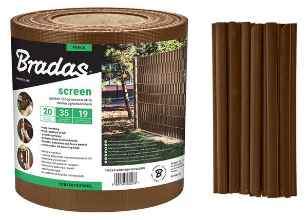 Belátásgátló szalag 19cm x 35m, 450g/m2, Bradas, barna
