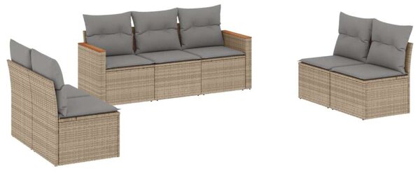 VidaXL Polyrattan Kerti Ülőgarnitúra - 7 részes - Bézs