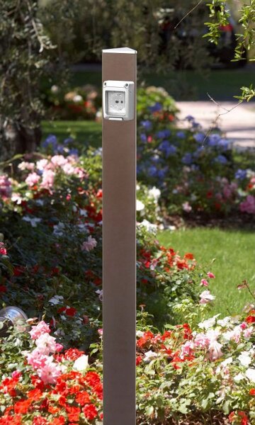 Kültéri alumínium konnektor oszlop Electropoint, metál bronz