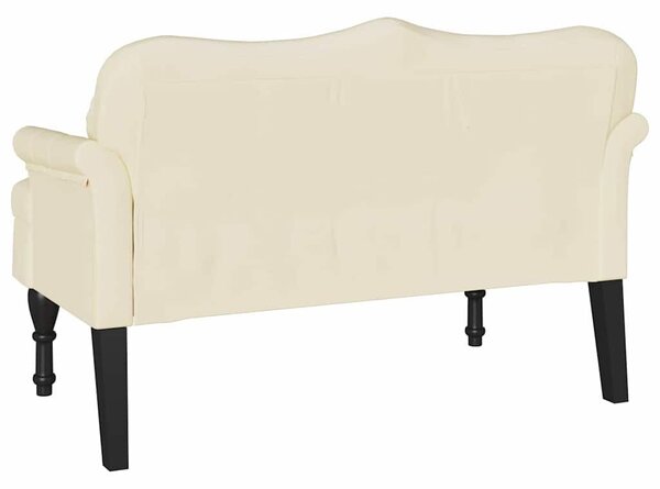 VidaXL Chesterfield Pad párnával Krém 120,5 x 65 x 75 cm Műbőr