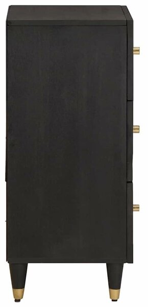 VidaXL Széf fiókkal polcokkal Fekete 40 x 33 x 75 cm Tömör Mangófát