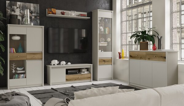 TV-állvány, kasmír/evoke tölgy, KAROS 1D1S/130