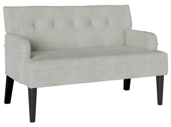 VidaXL Chesterfield Pad Világosszürke 112 x 65,5 x 75 cm Bársony