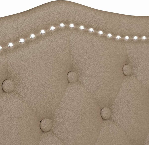 VidaXL Chesterfield Pad párnával Cappuccino 120,5 x 65 x 75 cm Műbőr