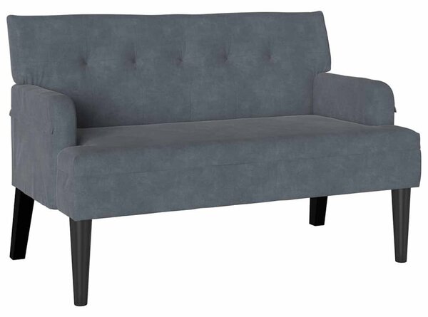 VidaXL Chesterfield Pad Sötétszürke 112 x 65,5 x 75 cm Bársony