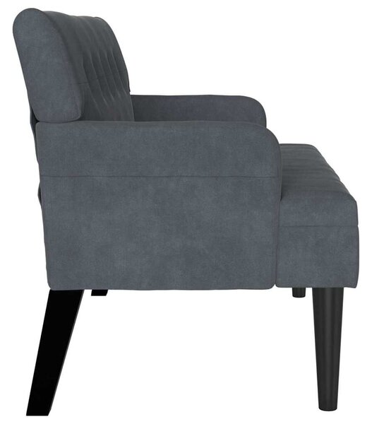 VidaXL Chesterfield Pad Sötétszürke 112 x 65,5 x 75 cm Bársony