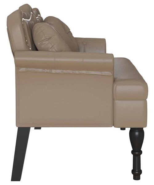 VidaXL Chesterfield Pad párnával Cappuccino 120,5 x 65 x 75 cm Műbőr