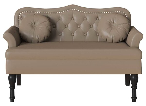 VidaXL Chesterfield Pad párnával Cappuccino 120,5 x 65 x 75 cm Műbőr
