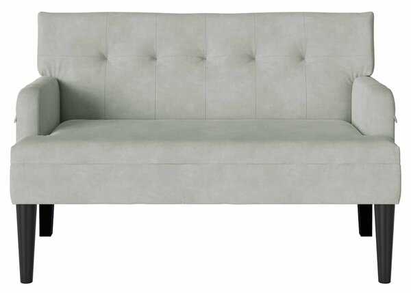 VidaXL Chesterfield Pad Világosszürke 112 x 65,5 x 75 cm Bársony