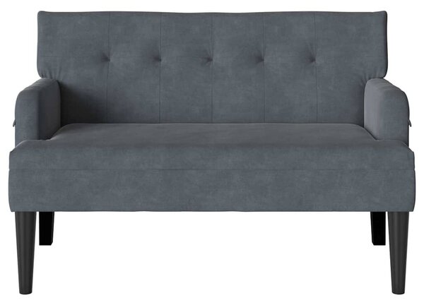 VidaXL Chesterfield Pad Sötétszürke 112 x 65,5 x 75 cm Bársony