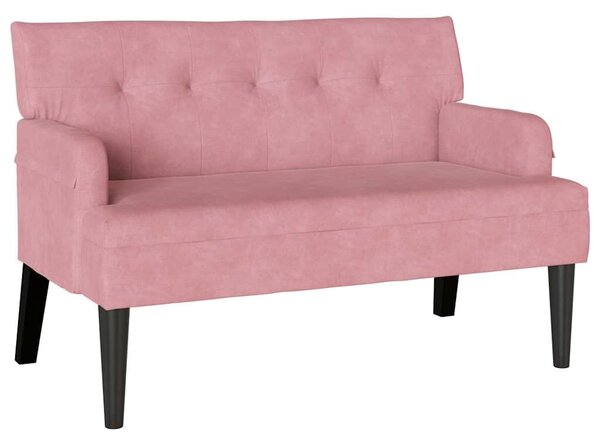 VidaXL Chesterfield Pad Rózsaszín 112 x 65,5 x 75 cm Bársony