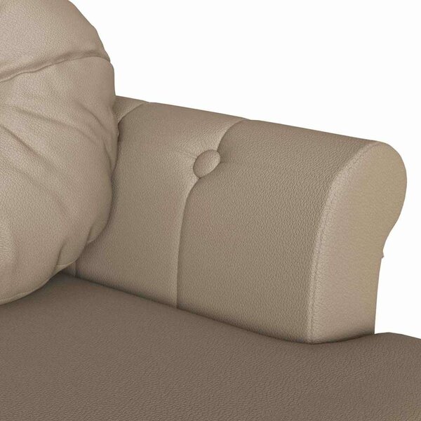 VidaXL Chesterfield Pad párnával Cappuccino 120,5 x 65 x 75 cm Műbőr