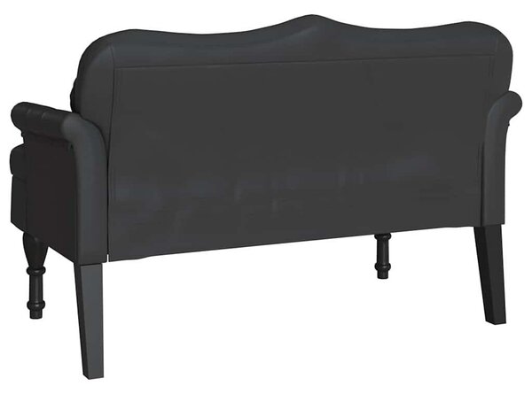 VidaXL Chesterfield Pad párnával Fekete 120,5 x 65 x 75 cm Műbőr