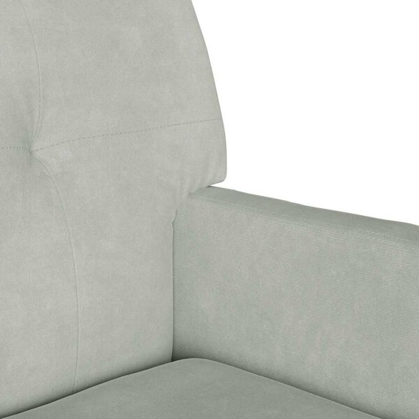 VidaXL Chesterfield Pad Világosszürke 112 x 65,5 x 75 cm Bársony
