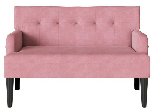 VidaXL Chesterfield Pad Rózsaszín 112 x 65,5 x 75 cm Bársony