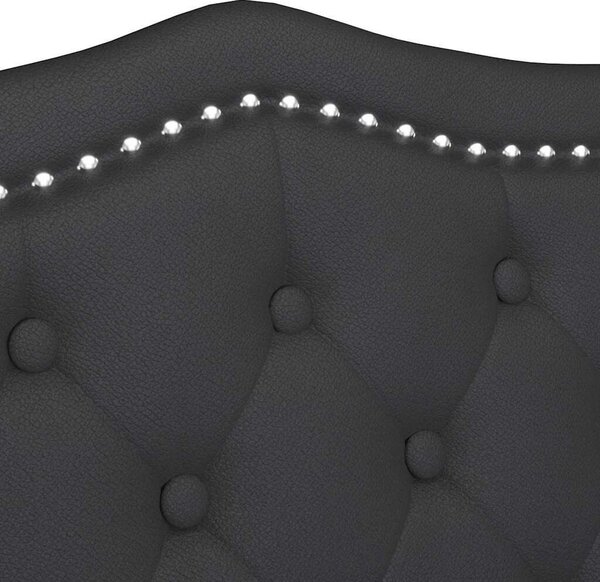 VidaXL Chesterfield Pad párnával Fekete 120,5 x 65 x 75 cm Műbőr