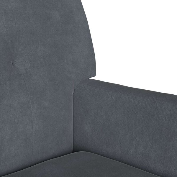 VidaXL Chesterfield Pad Sötétszürke 112 x 65,5 x 75 cm Bársony